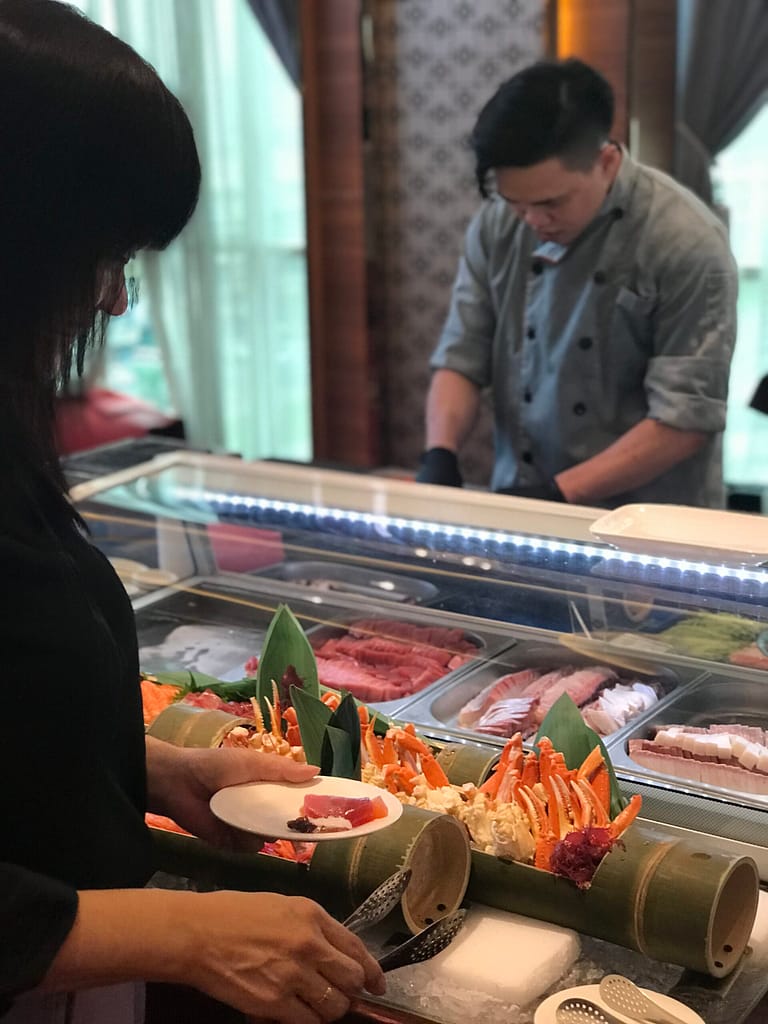 Guest viewing Sushi Omakase Wedding